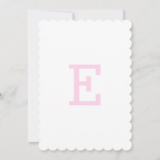 Preppy Roze Gemberpot Monogram Eerste Banner Kaart (Voorkant)