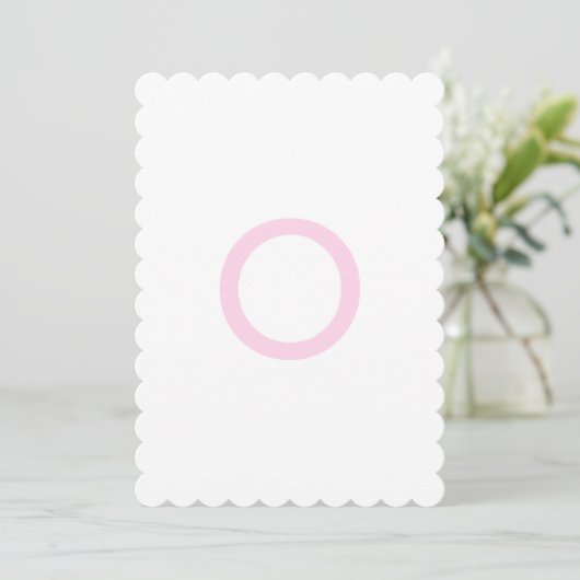 Preppy Roze Gemberpot Monogram Eerste Vlag Kaart (Staand voorkant)