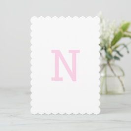 Preppy Roze Gemberpot Monogram Eerste Vlag Kaart