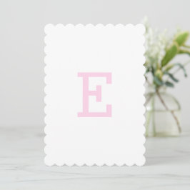 Preppy Roze Gemberpot Monogram Eerste Vlag Kaart