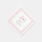 Preppy Roze Gestreepte Bow Baby shower Servetten (Hoek)
