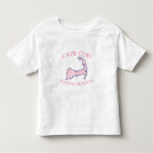 Preppy Roze Gestreepte Kaap Kabeljauw Silhouet Kinder Shirts (Voorkant)