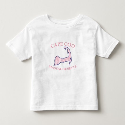 Preppy Roze Gestreepte Kaap Kabeljauw Silhouet Kinder Shirts (Voorkant)