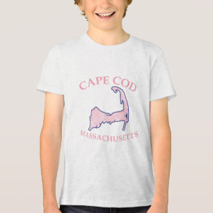 Preppy Roze Gestreepte Kaap Kabeljauw Silhouette J Tri-Blend Shirt