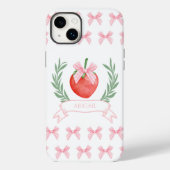 Preppy Roze Gestreepte Strikken Persoonlijk Case-Mate iPhone Case (Achterkant)