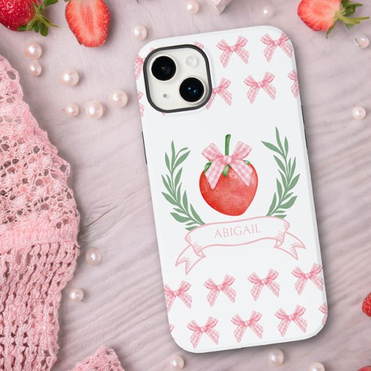 Preppy Roze Gestreepte Strikken Persoonlijk Case-Mate iPhone Case