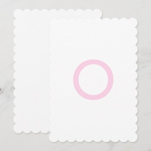 Preppy Roze Ginger Jar Monogram Eerste Banner Kaart (Voorkant / Achterkant)