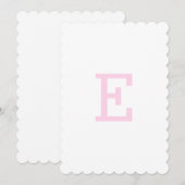 Preppy Roze Ginger Pot Monogram Eerste Banner Kaart (Voorkant / Achterkant)