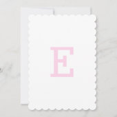 Preppy Roze Ginger Pot Monogram Eerste Banner Kaart (Voorkant)