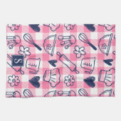 Preppy Roze Gingham Bakken Theedoek (Horizontaal)