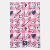 Preppy Roze Gingham Bakken Theedoek (Verticaal)