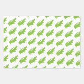 Preppy roze gingham groene alligator kleurrijke pl inpakpapier vel (Voorkant 2)