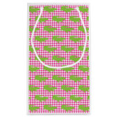 Preppy Roze Gingham Groene Alligator Zuidelijke Pl Klein Cadeauzakje (Achterkant)