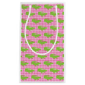 Preppy Roze Gingham Groene Alligator Zuidelijke Pl Klein Cadeauzakje (Voorkant)