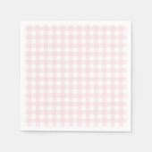 Preppy roze Gingham verjaardagsfeestje Servet (Voorkant)