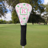 Preppy Roze Giraffe Cosmopolitan Monogram Golfheadcover