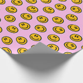 Preppy Roze Glimlach Wrapping Papier (Hoek)