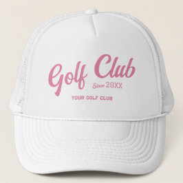 Preppy Roze Golf Club Custom Crest Wit Trucker Pet