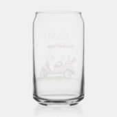 Preppy roze golfkar Monogram Blikvorm Glas (Achterkant)
