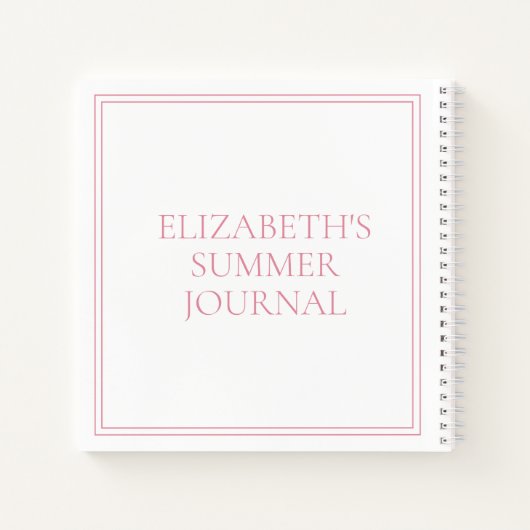 Preppy roze golfkar Monogram Notitieboek (Achterkant)