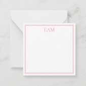Preppy roze golfkar Monogram Notitiekaartje (Achterkant)