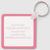 Preppy roze golfkar Monogram Sleutelhanger (Achterkant)