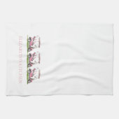 Preppy roze golfkarretjes gepersonaliseerd theedoek (Horizontaal)