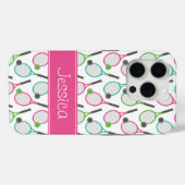 Preppy Roze Groen Blauwgroen Tennis Patroon Gepers Case-Mate iPhone Case (Achterkant (horizontaal))