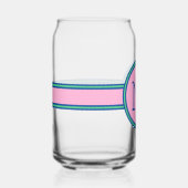 Preppy Roze Groen en Navy Blue Monogram Blikvorm Glas (Voorkant)
