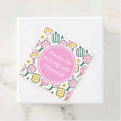 Preppy Roze Groen & Geel Pickleball Bedankjes Labels (In situ)