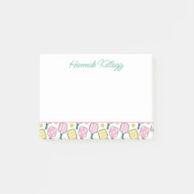 Preppy Roze Groen & Geel Pickleball Gepersonalisee