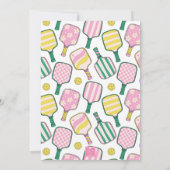 Preppy Roze Groen & Geel Pickleball Kaart (Achterkant)