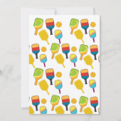 Preppy Roze Groen & Geel Pickleball Kaart (Achterkant)