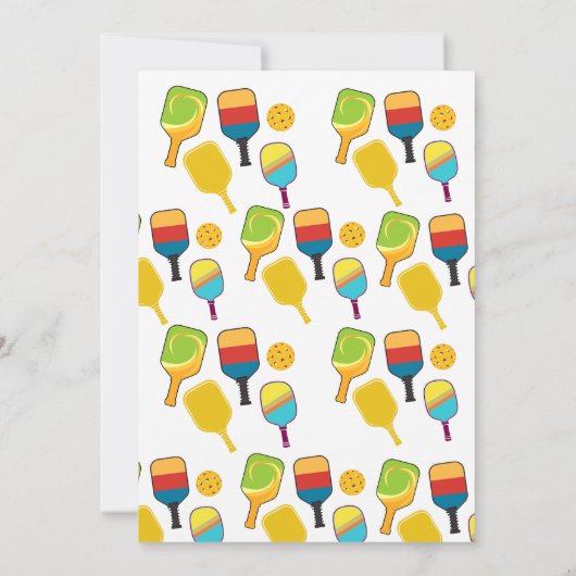 Preppy Roze Groen & Geel Pickleball Kaart (Achterkant)