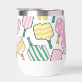 Preppy Roze Groen & Geel Pickleball Monogram (Rechts)