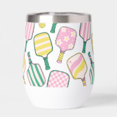 Preppy Roze Groen & Geel Pickleball Monogram (Achterkant)