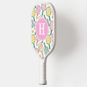 Preppy Roze Groen & Geel Pickleball Monogram Pickleball Paddle (Links)