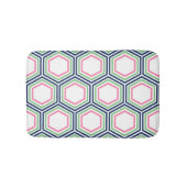 Preppy roze groen geometrisch patroon badmat (Voorkant)