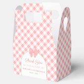 Preppy roze groen gingham lint meisje verjaardag bedankdoosjes (Geopend)