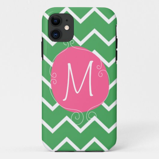 Preppy Roze Groen Hoesje - Mate iPhone 5 Mally MAC (Achterkant)