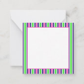 Preppy Roze Groen Navy Blauwe Streep Monogram Notitiekaartje (Achterkant)