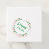 Preppy Roze & Groen Plaid Gelukkig Pasen Bedankjes Labels (In situ)