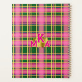 Preppy Roze & Groen Plaid | Monogram Planner (Achterkant)