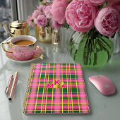 Preppy Roze & Groen Plaid | Monogram Planner