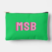 Preppy Roze Groen Schaduwblok Monogram, Aangepast Etui (Voorkant)