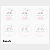 Preppy Roze Groene Golf Winkelwagen Baby Meisje Do Ronde Sticker (Vel)