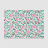 Preppy Roze & Groene Kerst Bogen & Garland Tissuepapier (Voorkant)