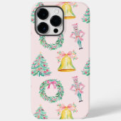 Preppy Roze & Groene Kerst Notenkraker Print Case-Mate iPhone Case (Achterkant)