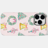 Preppy Roze & Groene Kerst Notenkraker Print Case-Mate iPhone Case (Achterkant (horizontaal))
