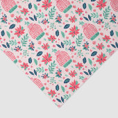 Preppy Roze & Groene Kerst Ski Petten Tissuepapier (Detail)